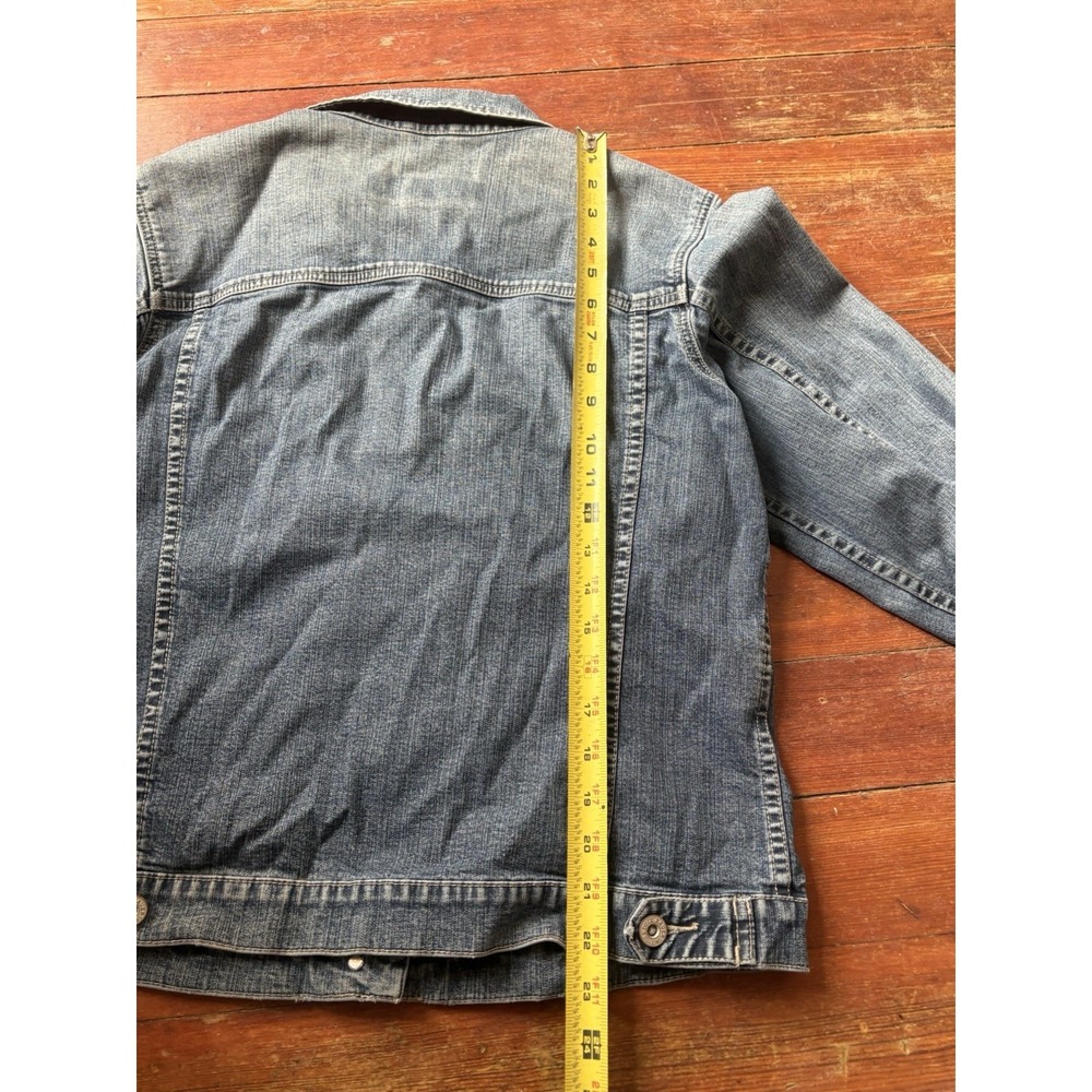Vintage Eddie Bauer Jacket Womens Medium Blue Trucker Denim Jean Y2K - Picture 6 of 6